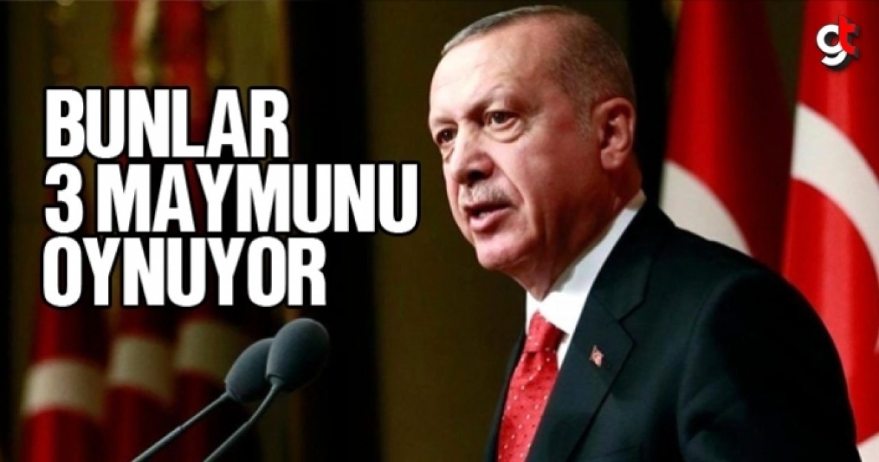 Erdoğan, &#039;Bunlar 3 maymunu oynuyor&#039;