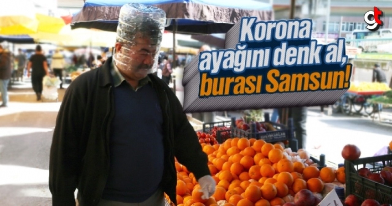 Samsun’da pazarcıların koronavirüs önlemi