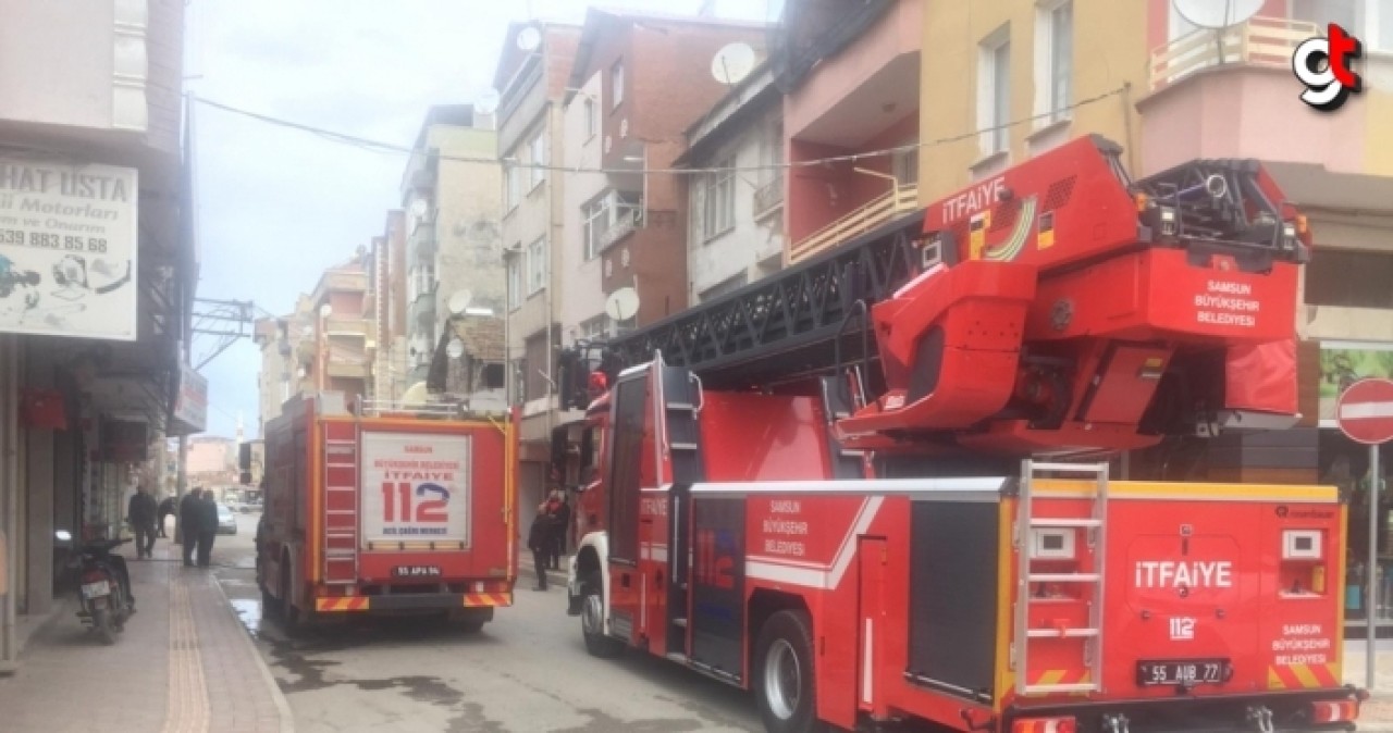 Bafra&#039;da yangın çıkan ev zarar gördü