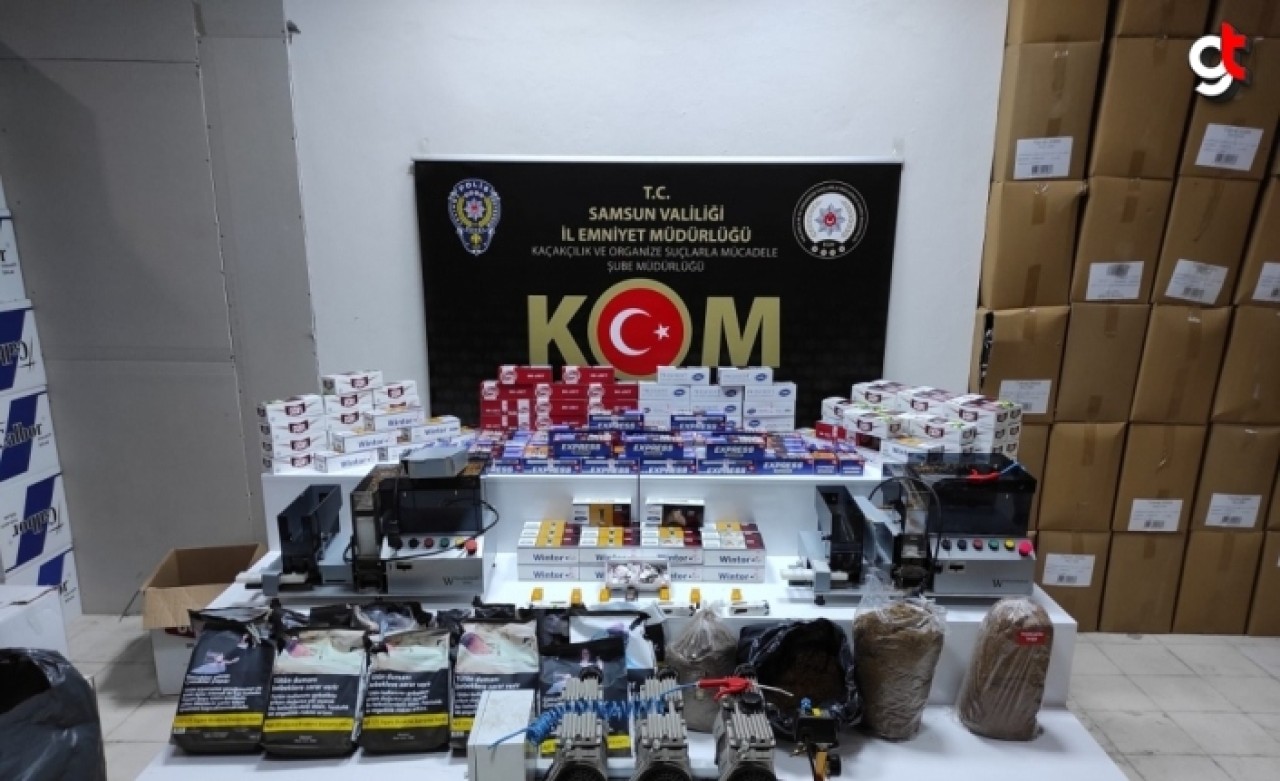 Samsun&#039;da evde tütün saran ve kaçak sigara bulunduran kişi gözaltına alındı