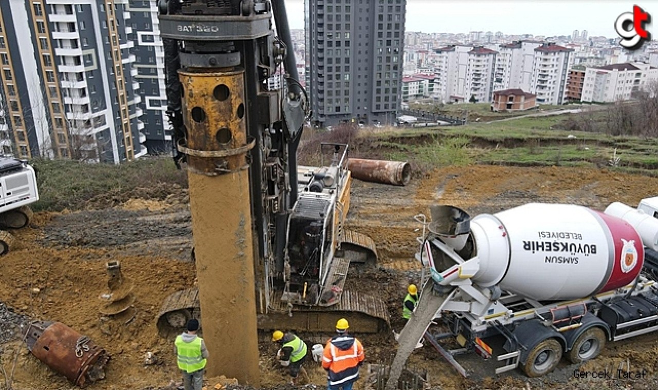 Atakum'da heyelan bölgesine yapılan binalar tehlike altında