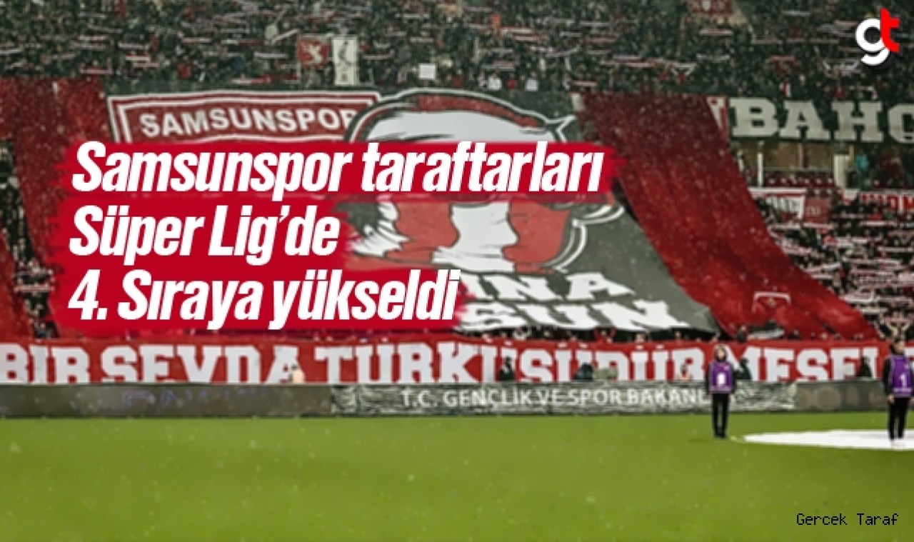 Samsunspor taraftarları Süper Lig'de 4. Sıraya yükseldi