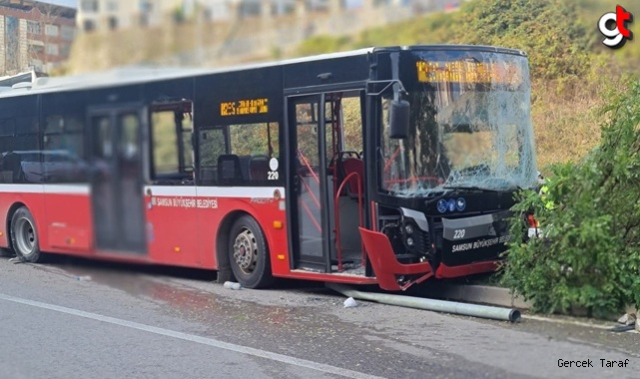 Samsun'da otobüs kaza yaptı