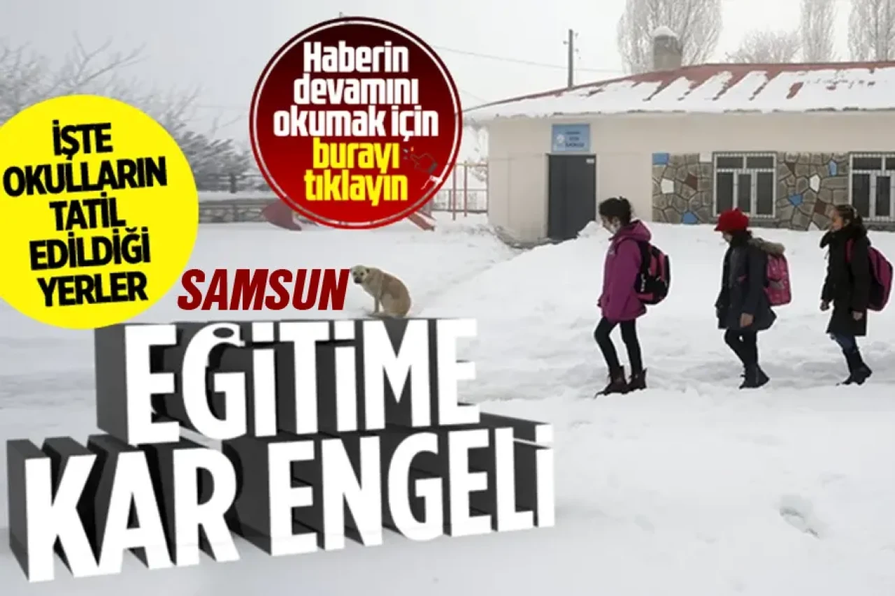 Samsun'da 26 Ekim Salı (Yarın)  Günü Okullar Tatil Edildi, İşte İlçe İlçe Kar Tatili Olan Okullar