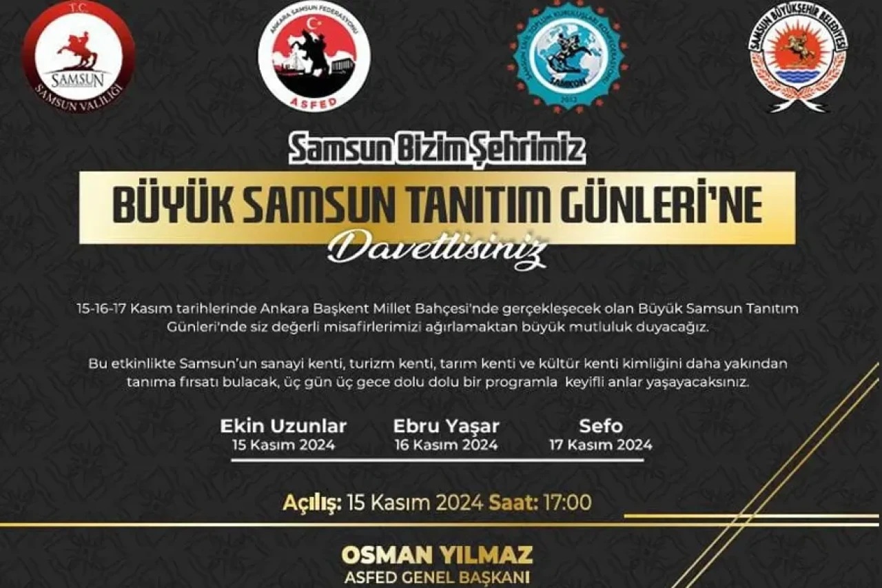 Ankara'da Samsun Günleri Coşkusu: Ekin Uzunlar, Ebru Yaşar ve Sefo Sahne Alacak!