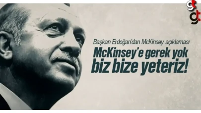 Başkan Erdoğan; McKinsey'e Gerek Yok Biz Bize Yeteriz