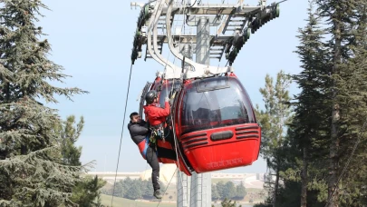 Samsun'da Teleferikte Kalan Yolcu Kurtarma Operasyonu