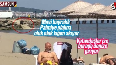 Palmiye Plajı’na lağım suları akıyor