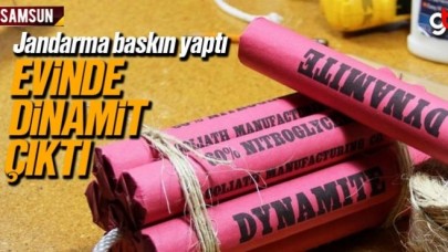 Samsun&#039;da ev baskınında dinamit çıktı