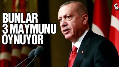 Erdoğan, &#039;Bunlar 3 maymunu oynuyor&#039;