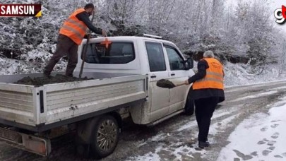 Samsun&#039;da kar ile mücadele başladı