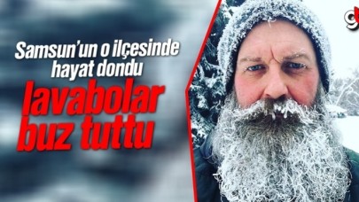 Samsun’da evin içindeki lavabo buz tuttu