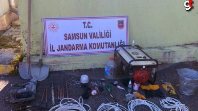 Samsun&#039;da kaçak kazı yapan 2 şüpheli suçüstü yakalandı