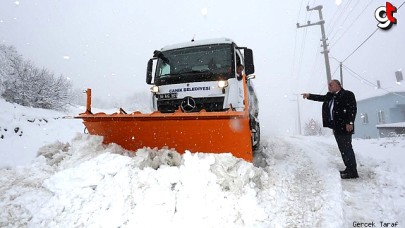 Samsun Canik'te kar yağışı etkili oldu