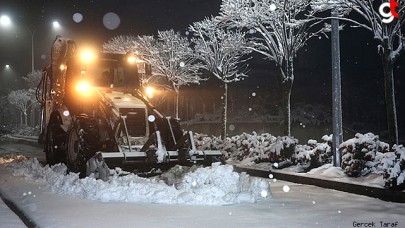 Samsun Canik'te kar yağışı bastırdı