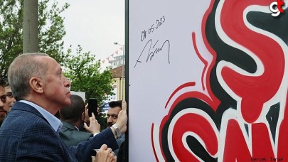 Erdoğan imzalı Samsunspor grafiti çalışması Samsun'da sergilenecek