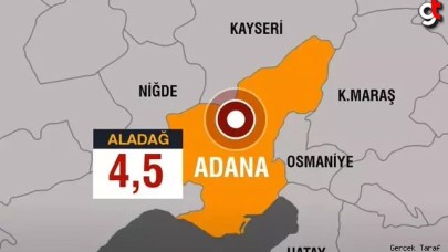 Adana'da 4.5 büyüklüğünde deprem