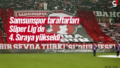 Samsunspor taraftarları Süper Lig'de 4. Sıraya yükseldi