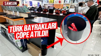 Vatan Bilgisayar mağazasında Türk Bayrağı çöpe atıldı