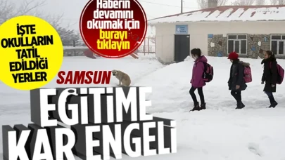 Samsun'da 26 Ekim Salı (Yarın)  Günü Okullar Tatil Edildi, İşte İlçe İlçe Kar Tatili Olan Okullar