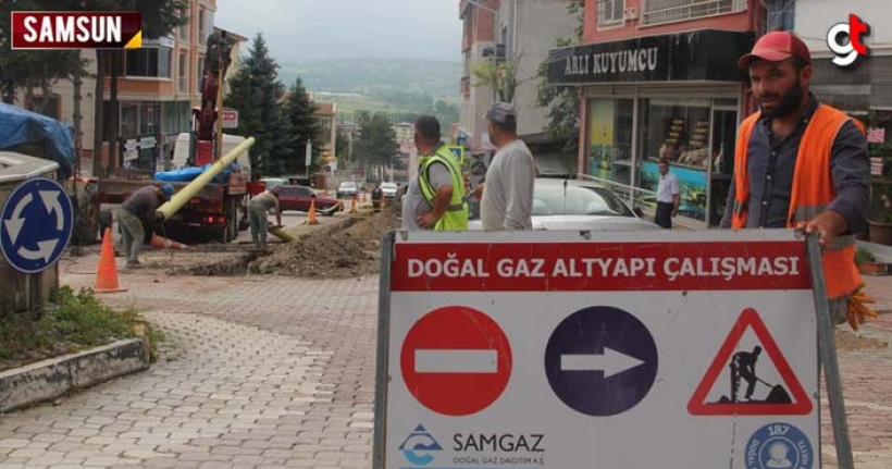 Samsun Kavak'ta doğalgaz çalışmaları başladı