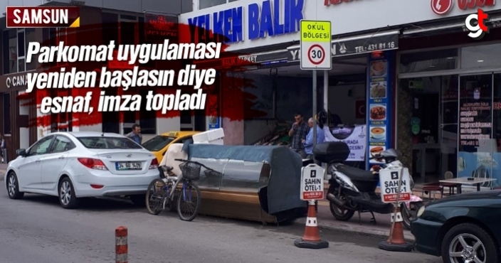 Parkomat uygulaması başlasın diye esnaf imza topladı