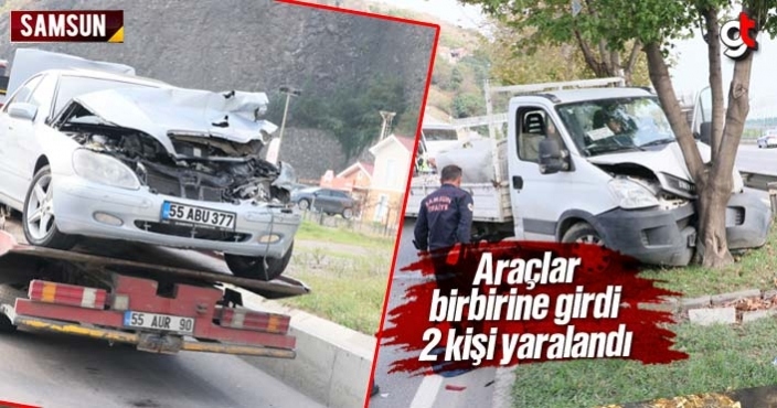 Samsun Canik'te trafik kazası 2 yaralı