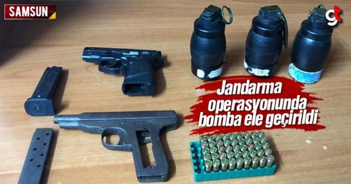 Samsun'da jandarma operasyonunda bomba ele geçirildi