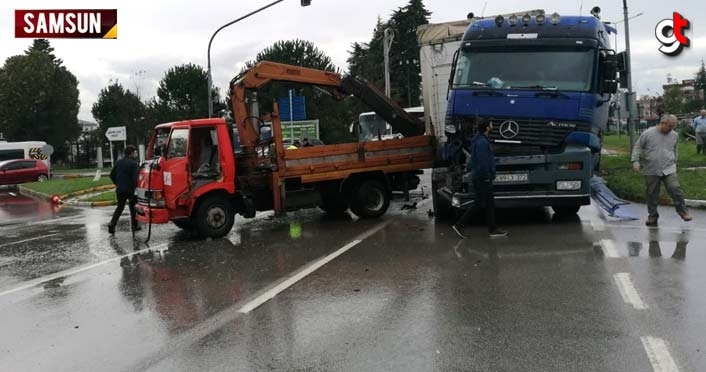 Çarşamba tır kaza yaptı, zincirleme kaza