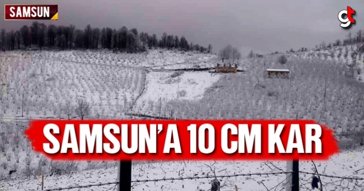 Samsun'a 10 cm kar yağdı