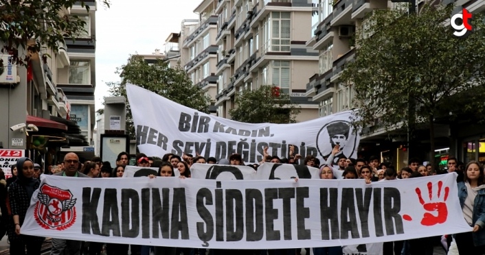 Samsun'da liseliler kadına şiddete hayır dedi