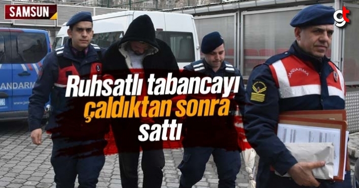 Ruhsatlı tabancayı çaldıktan sonra sattı