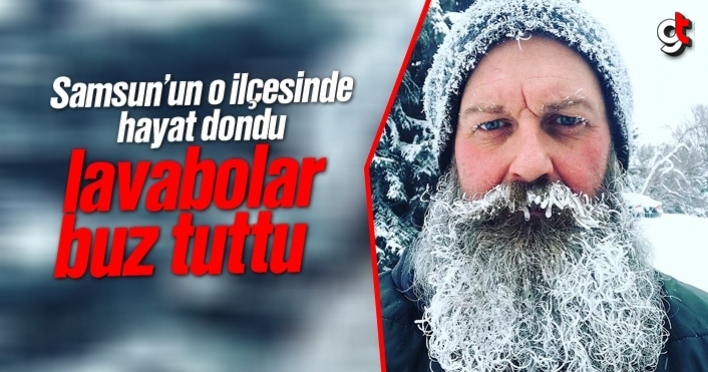 Samsun’da evin içindeki lavabo buz tuttu