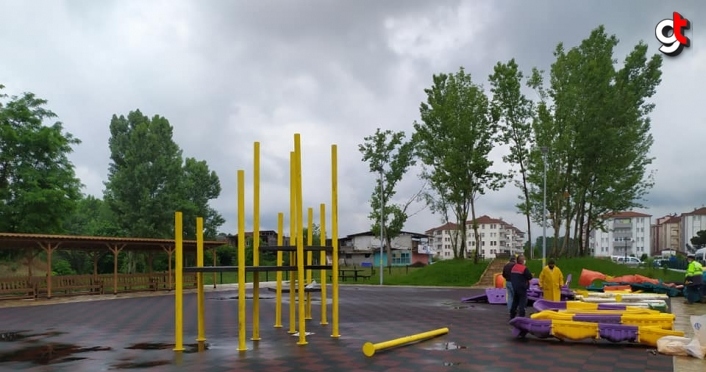 Bartın'da park yapım çalışmaları