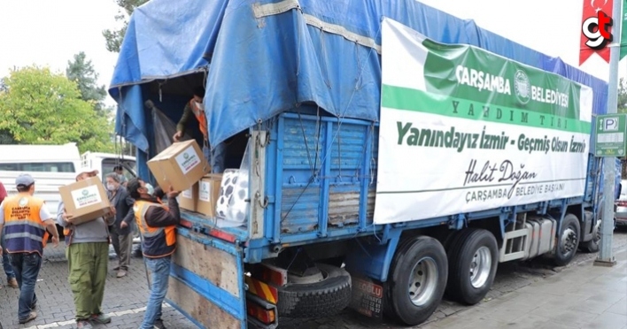 Çarşamba Belediyesi'nden deprem bölgesine yardım tırı