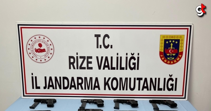 Rize'de 12 ruhsatsız tabanca ele geçirildi