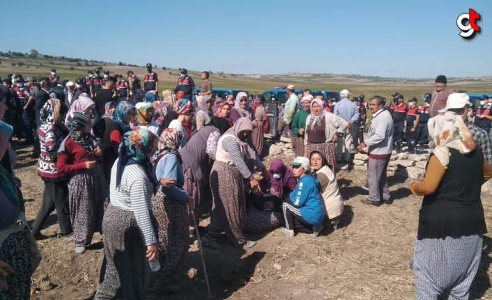 Samsun Vezirköprü'de vatandaşlardan arazi toplulaştırma çalışmalarına tepki