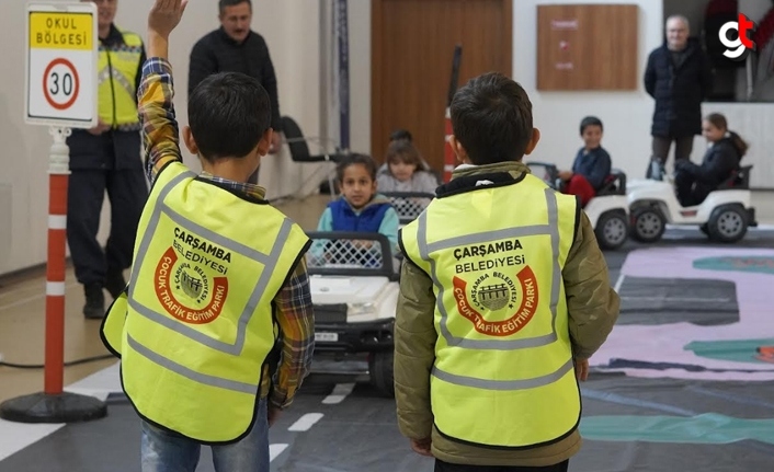 Çarşamba'da çocuklara trafik eğitimi veriliyor