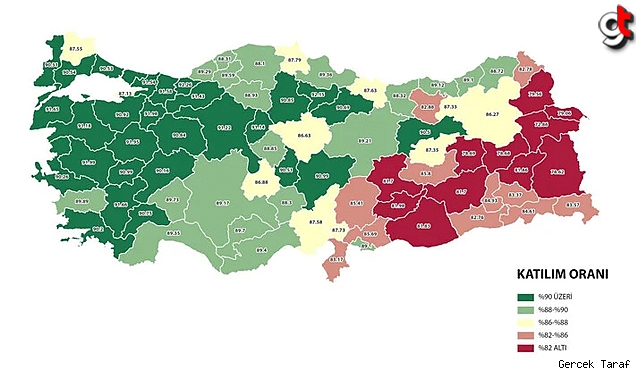 14 Mayıs seçimlerine il il katılım haritası