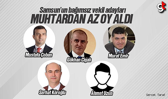 Samsun Bağımsız Milletvekilleri muhtardan bile az oy aldılar