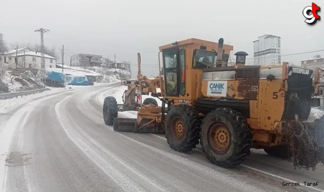 Canik’te Kar Yağışına Anında Müdahale 