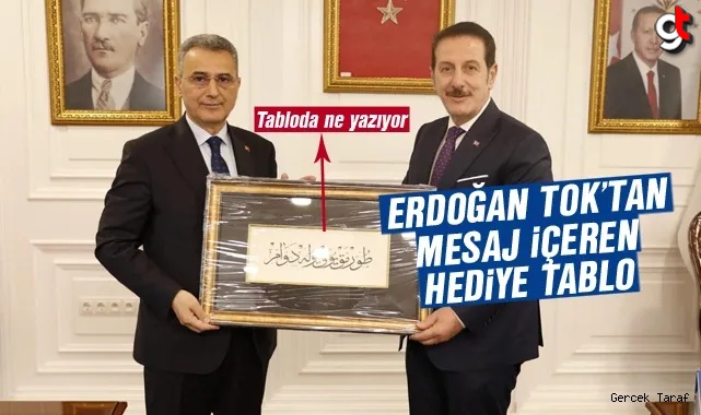 Erdoğan Tok'tan İhsan Kurnaz'a mesaj içerikli tablo hediyesi