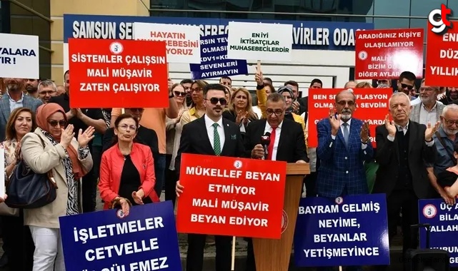 Samsun Serbest Muhasebeci Mali Müşavirleri eylem düzenledi